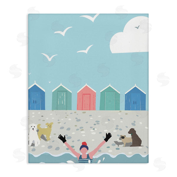 stupell industries Betty Boynes | Dog Friends on Beach Wall Art