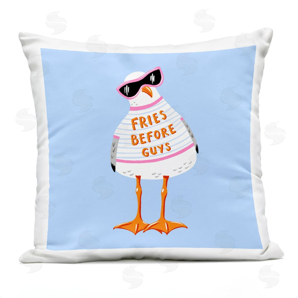 Stupell Industries Bex Morley Design | Fries Before Guys Seagull Printed Throw Pillow