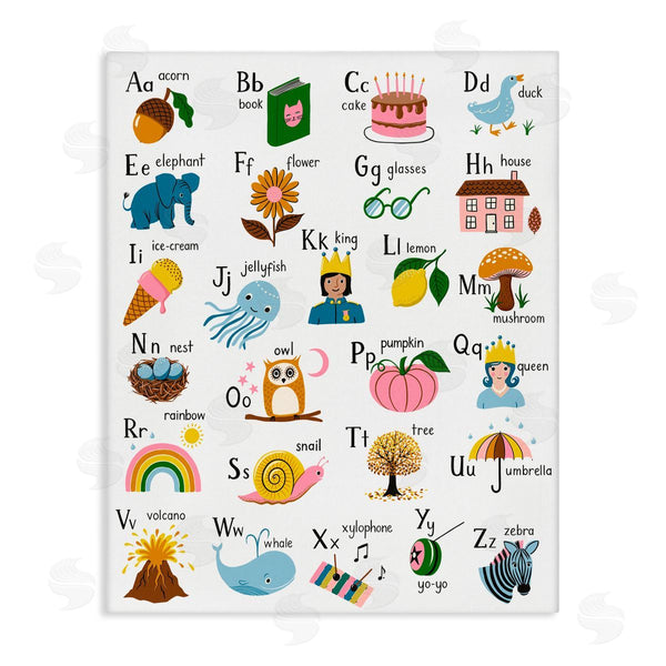 stupell industries Bex Morley Design | Fun Illustrated Alphabet