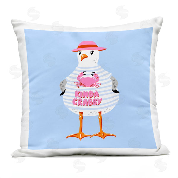 Stupell Industries Bex Morley Design | Sassy Seagull Kinda Crabby Printed Throw Pillow