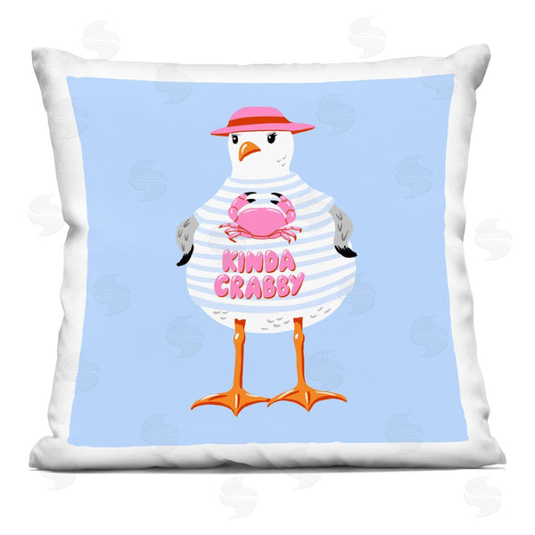stupell industries Bex Morley Design | Sassy Seagull Kinda Crabby Printed Throw Pillow