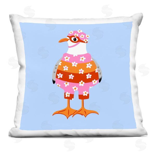 stupell industries Bex Morley Design | Sassy Seagull Wetsuit Printed Throw Pillow