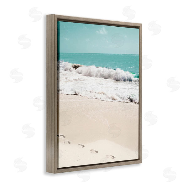 Stupell Industries Bill Carson Photography | Footprints On Beach Shore Wall Art