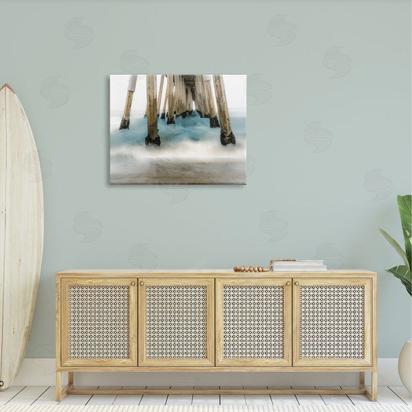 Stupell Industries Bill Carson Photography | Waterfront Pier Splashing Sea Waves Wall Art