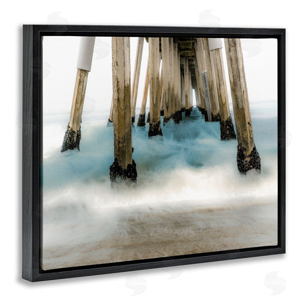 Stupell Industries Bill Carson Photography | Waterfront Pier Splashing Sea Waves Wall Art