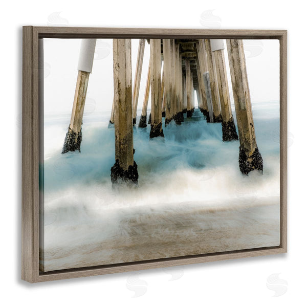 Stupell Industries Bill Carson Photography | Waterfront Pier Splashing Sea Waves Wall Art
