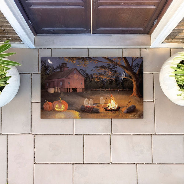 Stupell Industries Billy Jacobs | Autumn Embers Ghosts & Campfire Non-Woven Door Mat