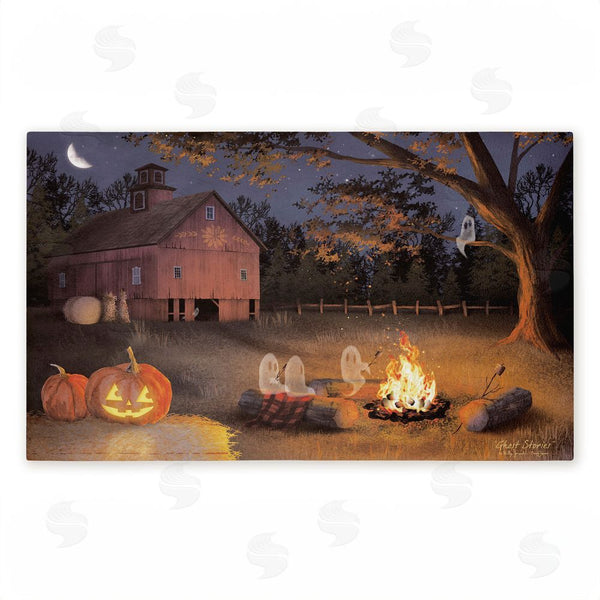 stupell industries Billy Jacobs | Autumn Embers Ghosts & Campfire Non-Woven Door Mat