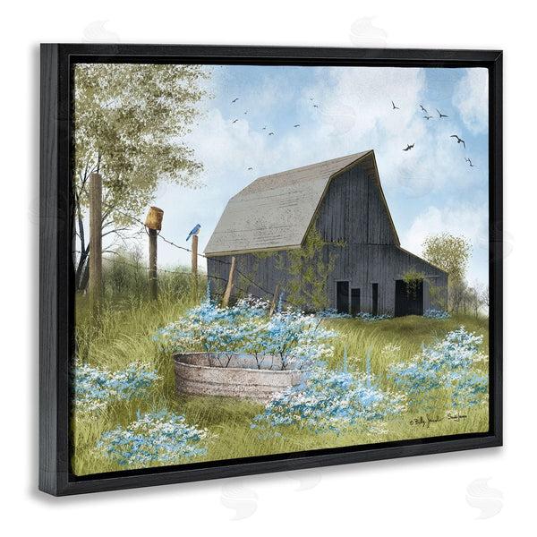Stupell Industries Billy Jacobs | Blue Floral Country Garden