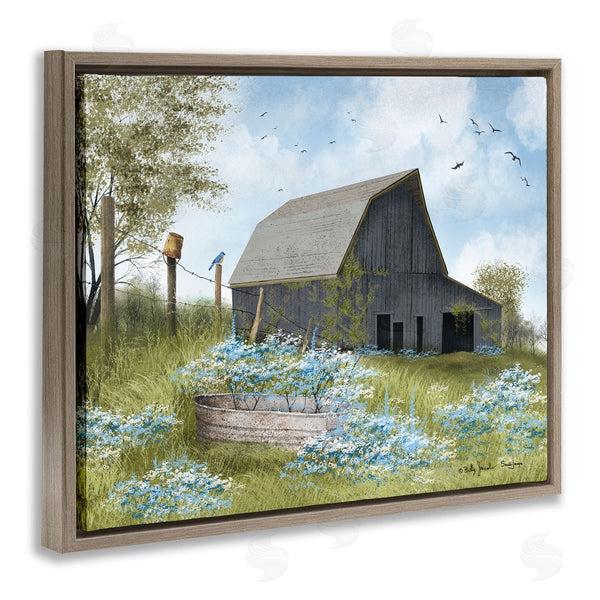 Stupell Industries Billy Jacobs | Blue Floral Country Garden