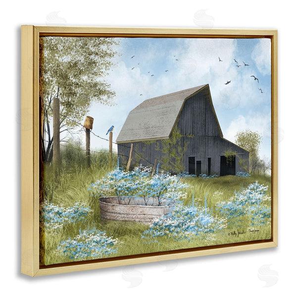 Stupell Industries Billy Jacobs | Blue Floral Country Garden