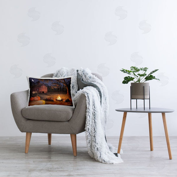 Stupell Industries Billy Jacobs | Calm Autumnal Night Fire Pit Printed Throw Pillow