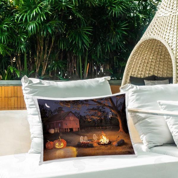 Stupell Industries Billy Jacobs | Spooky Ghosts & Autumn Campfire Printed Throw Pillow