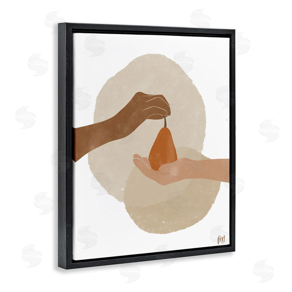 Stupell Industries Birch & Ink | Abstract Pear Offering Reaching Hands Earth Tones Wall Art
