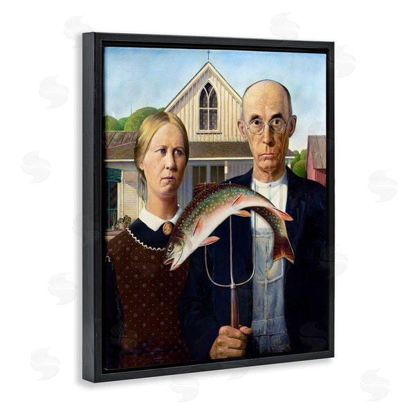 Stupell Industries Birch & Ink | American Gothic With Fish Wall Art