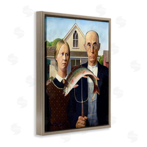 Stupell Industries Birch & Ink | American Gothic With Fish Wall Art