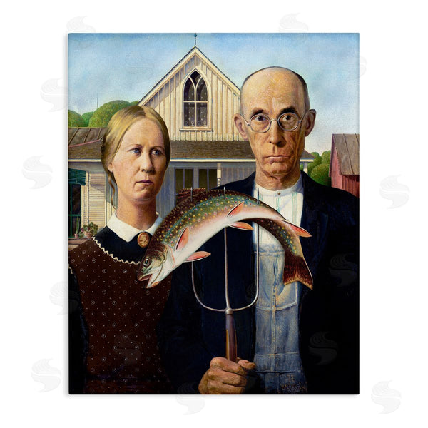 stupell industries Birch & Ink | American Gothic with Fish Wall Art
