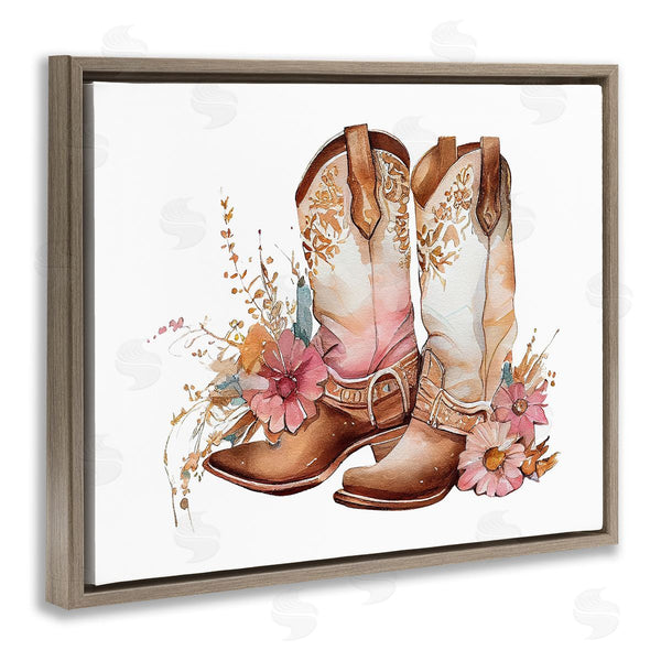 Stupell Industries Birch & Ink | Blooming Cowboy Boots Wall Art
