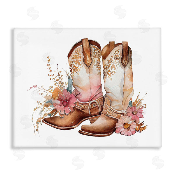 stupell industries Birch & Ink | Blooming Cowboy Boots Wall Art