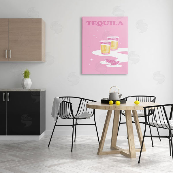 Stupell Industries Birch & Ink | Bold Pink Tequila Shots Kitchen Cocktail Typography Wall Art