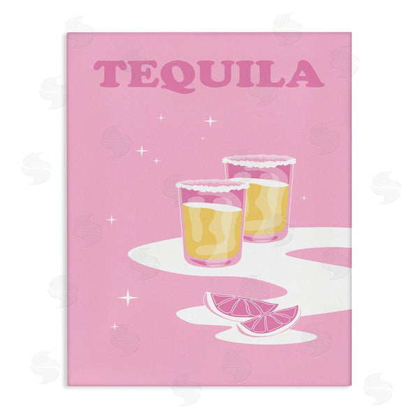 stupell industries Birch & Ink | Bold Pink Tequila Shots Kitchen Cocktail Typography Wall Art