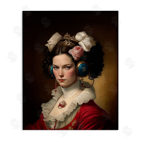 stupell industries Birch & Ink | Classic Girl Wearing Headphones Wall Art