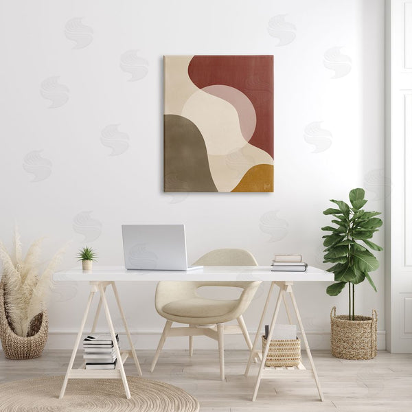 Stupell Industries Birch & Ink | Colliding Worlds Abstraction Desert Sun Tones Brown Red Wall Art