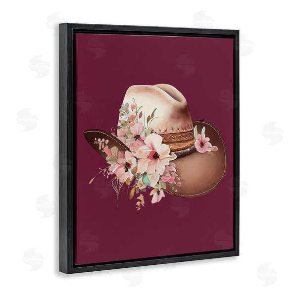 Stupell Industries Birch & Ink | Cowgirl Hat On Burgundy Wall Art