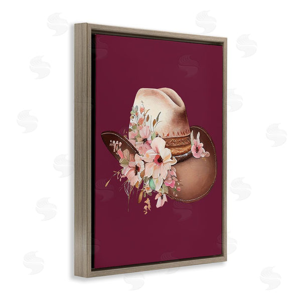 Stupell Industries Birch & Ink | Cowgirl Hat On Burgundy Wall Art