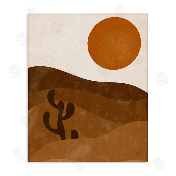 stupell industries Birch & Ink | Desert Cactus Rolling Hills Bold Orange Sun Landscape Wall Art