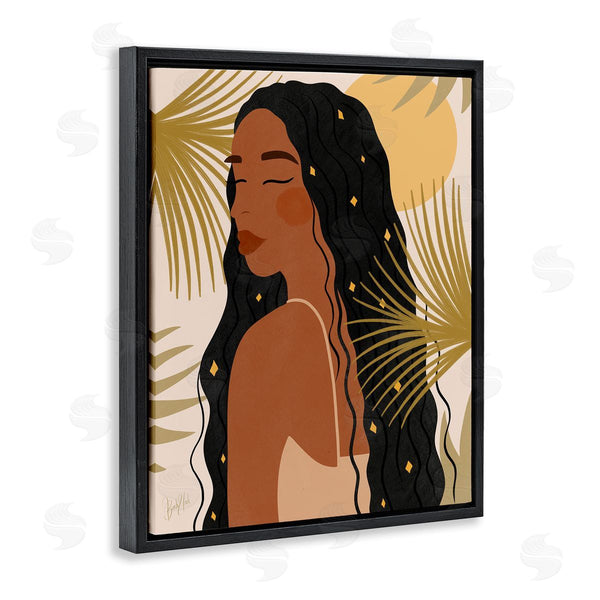 Stupell Industries Birch & Ink | Desert Plant Leaves Sunlit Starry Haired Woman Wall Art