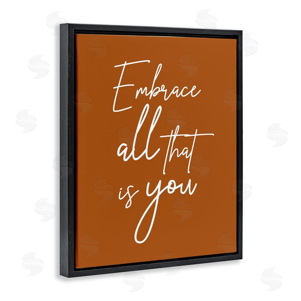 Stupell Industries Birch & Ink | Embrace All That Is You Motivational Phrase Orange Wall Art