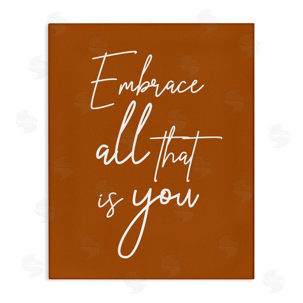 stupell industries Birch & Ink | Embrace All That Is You Motivational Phrase Orange Wall Art