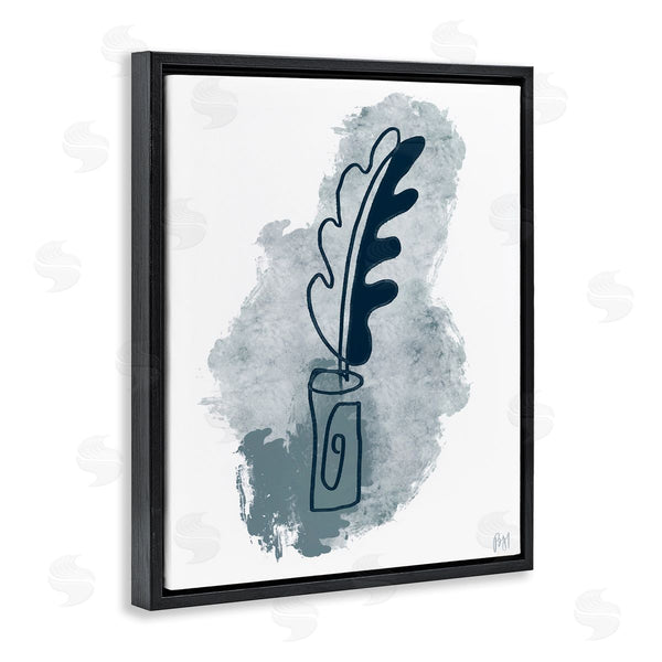 Stupell Industries Birch & Ink | Feather Quill Ink Pot Abstract Lines Soft Blues Wall Art