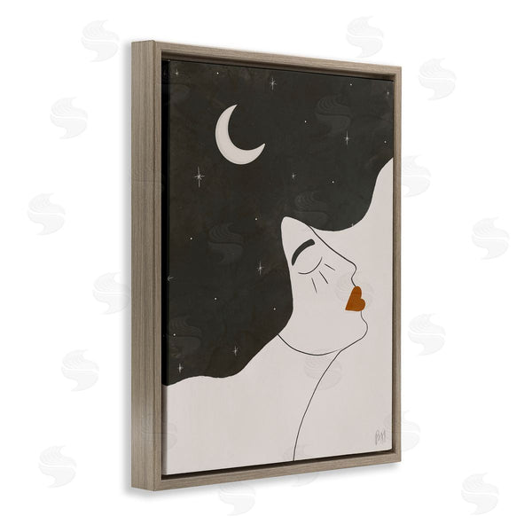 Stupell Industries Birch & Ink | Female Abstract Hair Portrait Starry Sky Constellations Wall Art