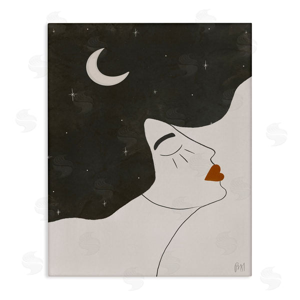 stupell industries Birch & Ink | Female Abstract Hair Portrait Starry Sky Constellations Wall Art
