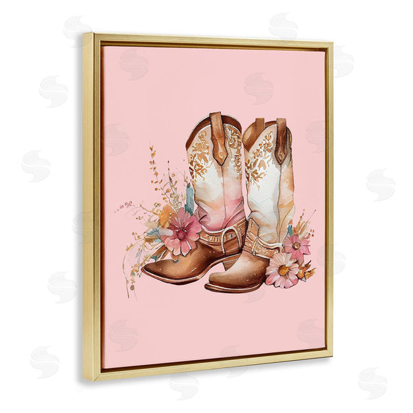 Stupell Industries Birch&Ink | Floral Pink Cowgirl Boots