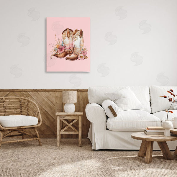 Stupell Industries Birch & Ink | Floral Pink Cowgirl Boots Wall Art