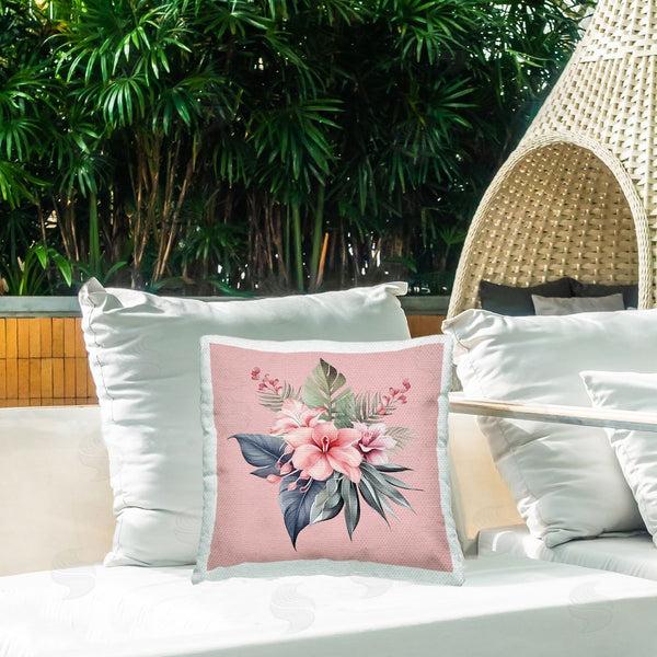 Stupell Industries Birch & Ink | Hibiscus On Pink Printed Throw Pillow