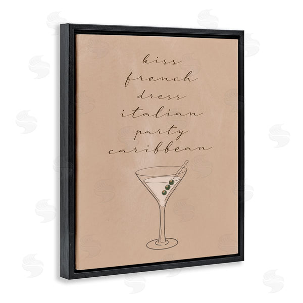 Stupell Industries Birch & Ink | Kiss French Dress Italian Party Caribbean Martini Glass Wall Art