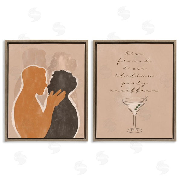 Stupell Industries Birch & Ink | Kiss French Phrase Male Couple Embrace Wall Art