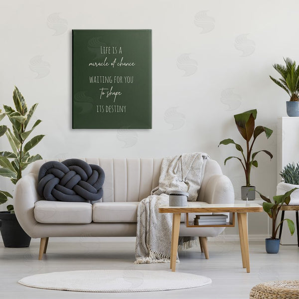 Stupell Industries Birch & Ink | Life Is Miracle Of Chance Motivational Phrase Green Wall Art