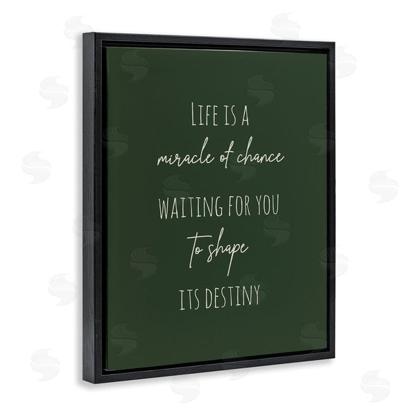 Stupell Industries Birch & Ink | Life Is Miracle Of Chance Motivational Phrase Green Wall Art