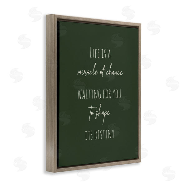 Stupell Industries Birch & Ink | Life Is Miracle Of Chance Motivational Phrase Green Wall Art