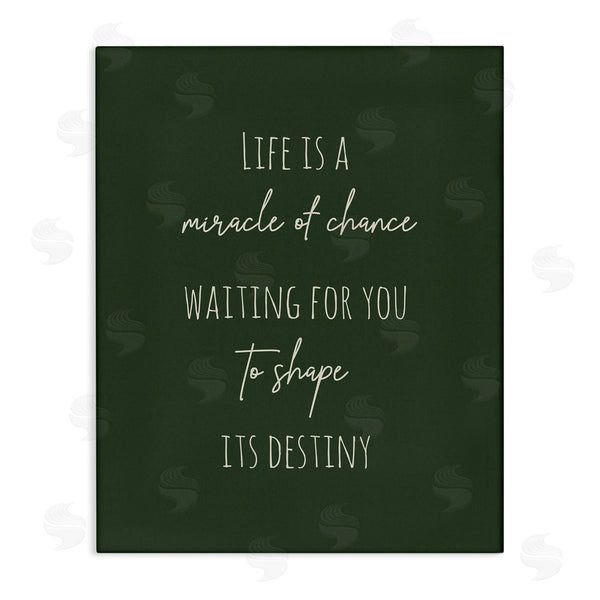 stupell industries Birch & Ink | Life Is Miracle Of Chance Motivational Phrase Green Wall Art