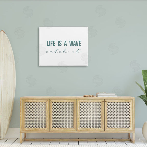Stupell Industries Birch & Ink | Life's A Wave Catch It Phrase Nautical Typography Wall Art