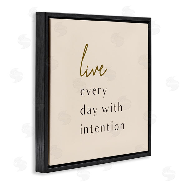 Stupell Industries Birch & Ink | Live Every Day With Intention Phrase Modern Typography Wall Art
