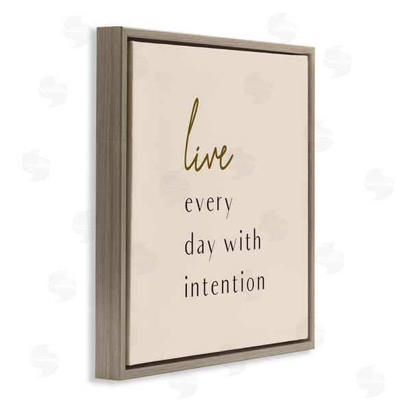 Stupell Industries Birch & Ink | Live Every Day With Intention Phrase Modern Typography Wall Art