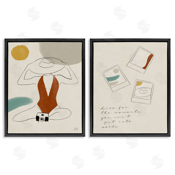 Stupell Industries Birch & Ink | Live For The Moments Woman In Swimsuit Wall Art