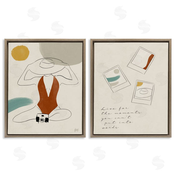 Stupell Industries Birch & Ink | Live For The Moments Woman In Swimsuit Wall Art